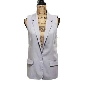 BB Dakota One Button Down Vest Gray Size Small